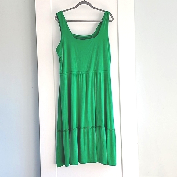 Jason Wu Kelly Green Tiered Casual dress size - Picture 4 of 7